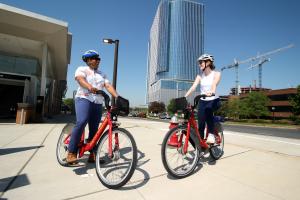 CaBi riders in front of Metro station