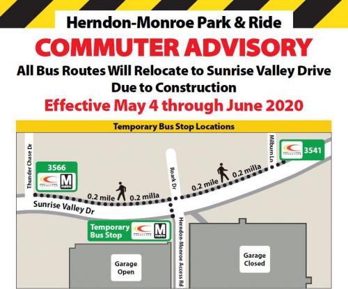 Herndon Monroe Bus loop closure 5-20
