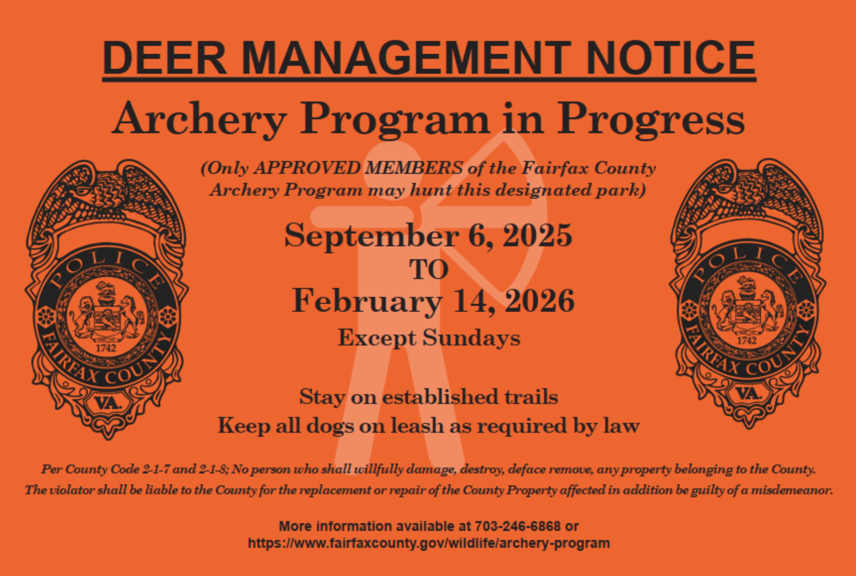 Image of the 2025 archery park sign.
