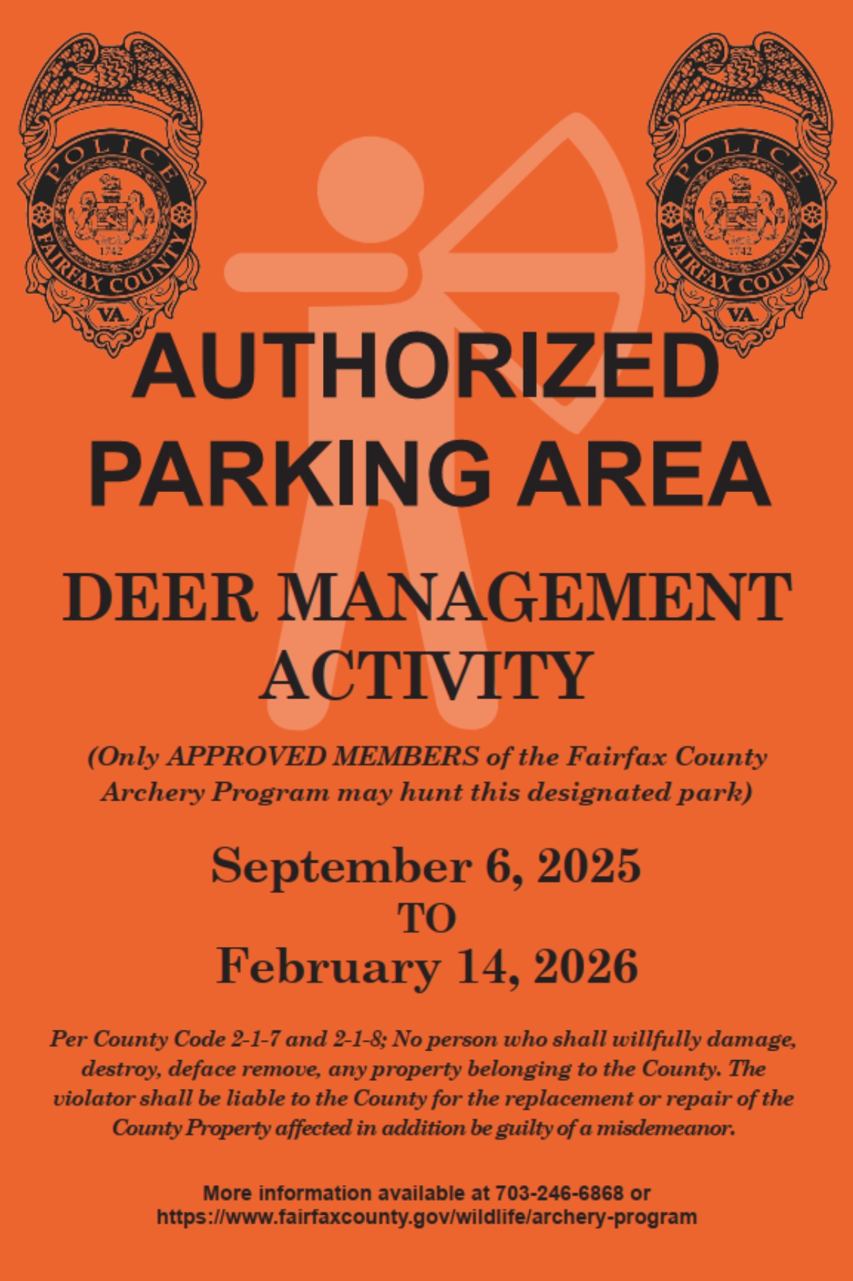 Image of 2025 parking area sign.