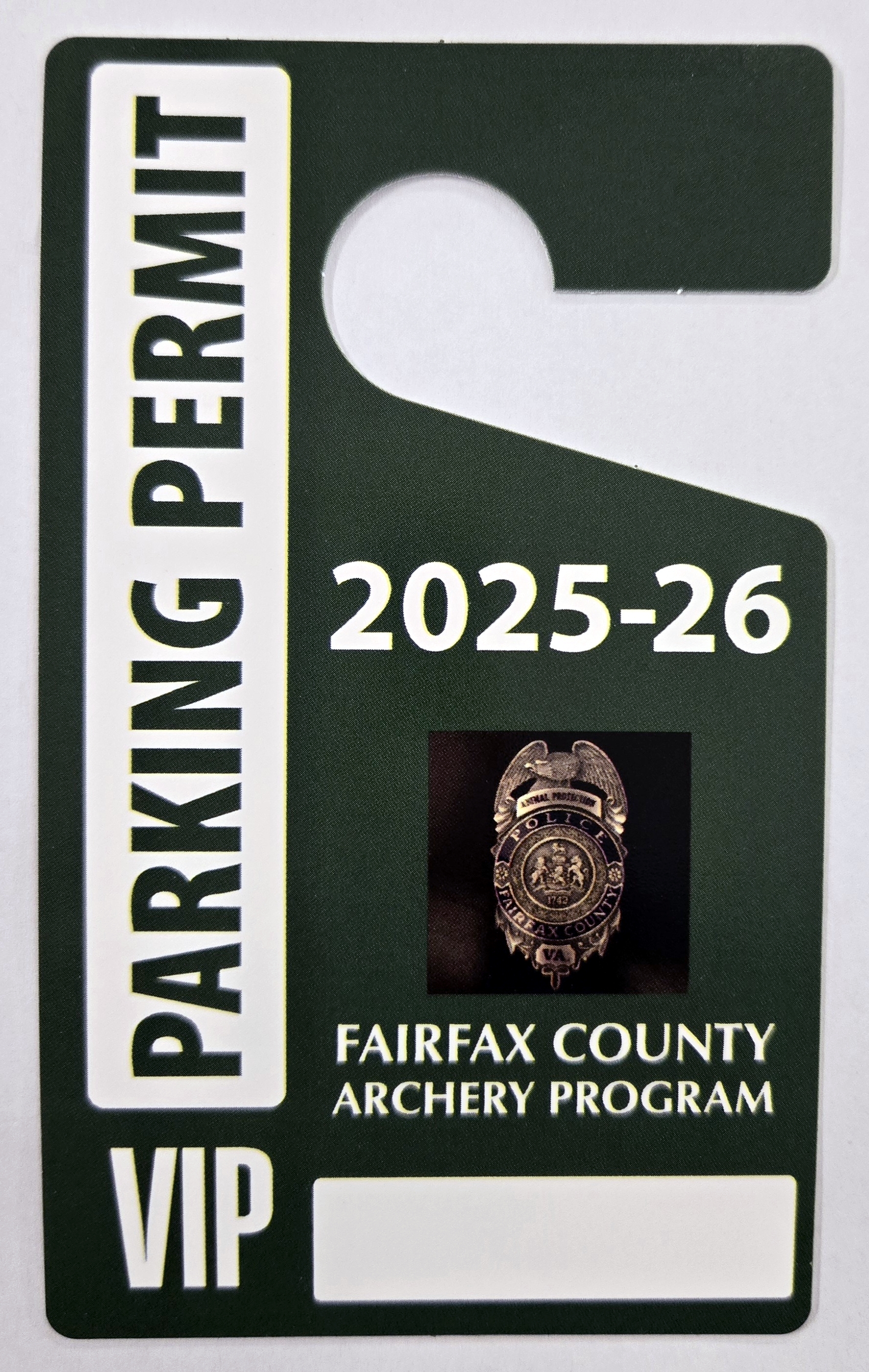 Image of the 2025-2026 parking sign.